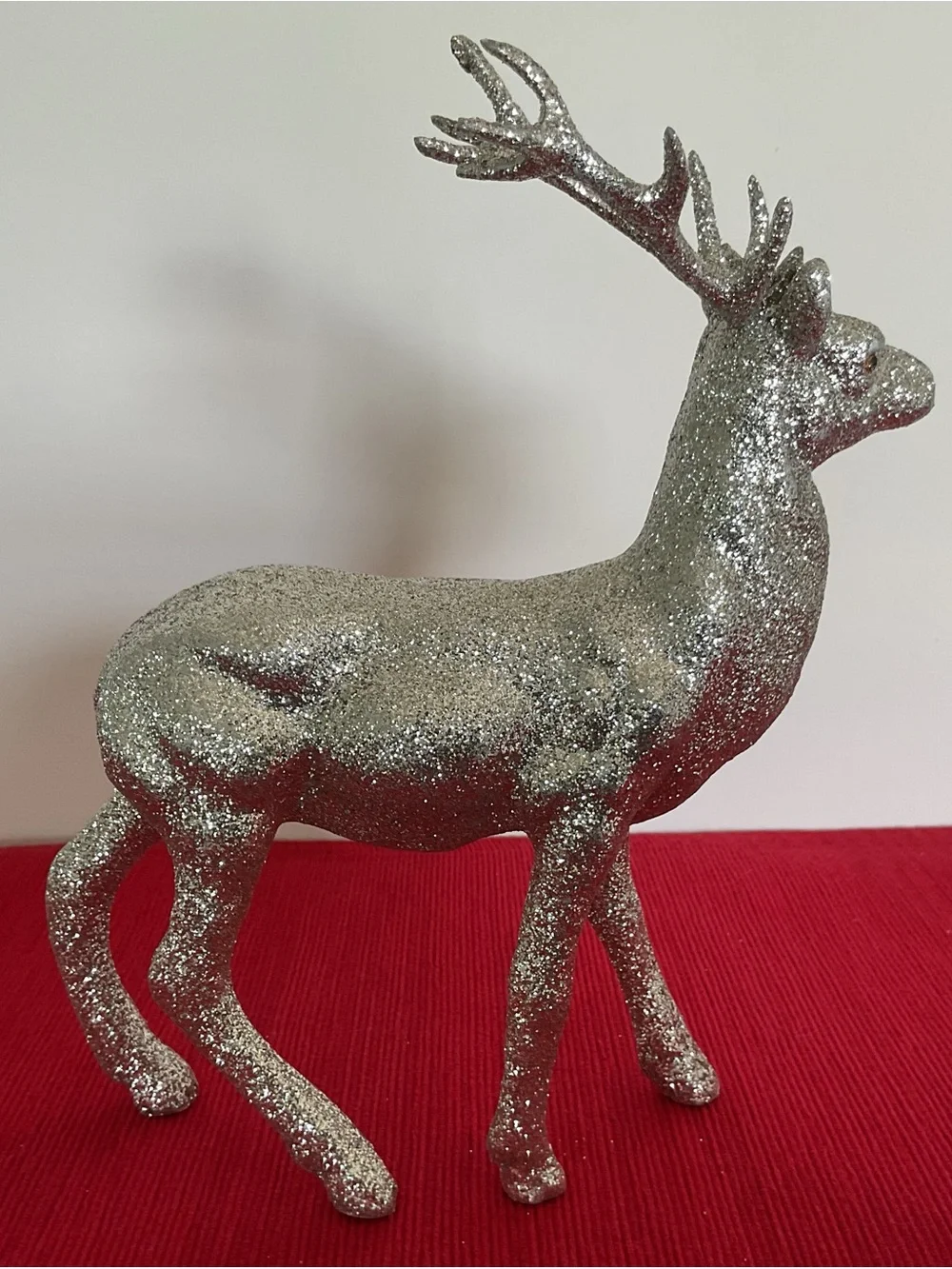 Silver Glitter Reindeers, Set of 2  - Christmas Holiday Décor